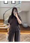 KAHVE SALAŞ PANTOLON BLUZ TAKIM-650008
