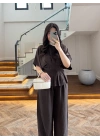 KAHVE SALAŞ PANTOLON BLUZ TAKIM-650008