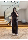 KAHVE SALAŞ PANTOLON BLUZ TAKIM-650008