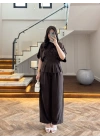 KAHVE SALAŞ PANTOLON BLUZ TAKIM-650008