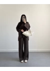 KAHVE SELANİK KUMAŞ TRİKO TAKIM