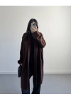 KAHVE UZUN CEPLİ HIRKA