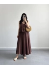 KAHVE VİSKON NAKIŞLI ETEK TAKIM