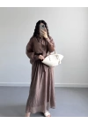 KEİT KAHVE CRUSH ETEK GÖMLEK TAKIM