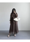 KEİT KAHVE CRUSH ETEK GÖMLEK TAKIM