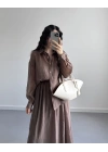 KEİT KAHVE CRUSH ETEK GÖMLEK TAKIM