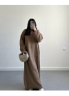 Kelly Camel Oversize Triko Elbise