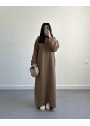 Kelly Camel Oversize Triko Elbise