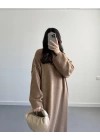 Kelly Camel Oversize Triko Elbise