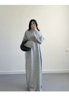 Kelly Gri Oversize Triko Elbise