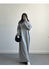 Kelly Gri Oversize Triko Elbise