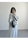 Kelly Gri Oversize Triko Elbise