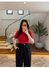 KIRMIZI BUZY KISA KOL BODY - 1164