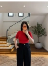 KIRMIZI BUZY KISA KOL BODY - 1164