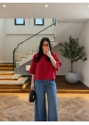 KIRMIZI OVERSİZE CROP CEKET-26K1130