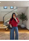 KIRMIZI OVERSİZE CROP CEKET-26K1130