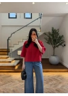 KIRMIZI OVERSİZE CROP CEKET-26K1130