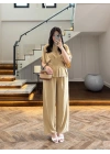 KOYU BEJ SALAŞ PANTOLON BLUZ TAKIM-650008