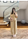 KOYU BEJ SALAŞ PANTOLON BLUZ TAKIM-650008