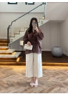 KOYU KAHVE DANTELLİ GÖMLEK -5108