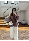 KOYU KAHVE DANTELLİ GÖMLEK -5108