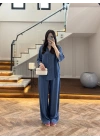 KOYU MAVİ TENCEL TAKIM -260926