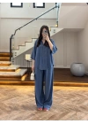 KOYU MAVİ TENCEL TAKIM -260926