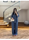 KOYU MAVİ TENCEL TAKIM -260926
