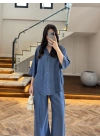KOYU MAVİ TENCEL TAKIM -260926