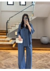 KOYU MAVİ TENCEL TAKIM -260926