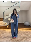 KOYU MAVİ TENCEL TAKIM -260926