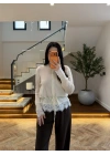 KREM DANTELLİ HIRKA -TH261085