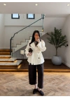 KREM KUŞAKLI APOLETLİ TRENÇ -7753