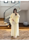 KUM SARISI PELERİNLİ PANTOLON TAKIM-9327