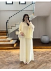 KUM SARISI PELERİNLİ PANTOLON TAKIM-9327