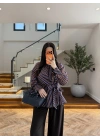 (KARGOLAMA 12 EKİM ) LACİVERT BAĞLAMA DETAY GÖMLEK-EU5235