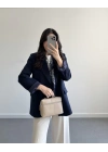 LACİVERT ÇİZGİ DETAYLI BLAZER CEKET