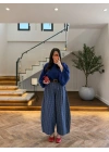 LACİVERT EKOSE KEMERLİ PANTOLON-51478