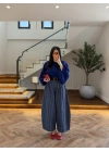 LACİVERT EKOSE KEMERLİ PANTOLON-51478