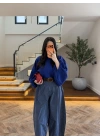 LACİVERT EKOSE KEMERLİ PANTOLON-51478