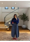 LACİVERT EKOSE KEMERLİ PANTOLON-51478