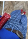 LACİVERT EKOSE KEMERLİ PANTOLON-51478