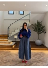 LACİVERT EKOSE KEMERLİ PANTOLON-51478