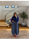 LACİVERT EKOSE KEMERLİ PANTOLON-51478