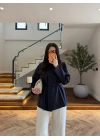 LACİVERT GENİŞ PATLI BAĞCIKLI GÖMLEK-5529