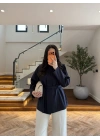 LACİVERT GENİŞ PATLI BAĞCIKLI GÖMLEK-5529