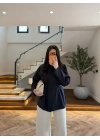 LACİVERT GENİŞ PATLI BAĞCIKLI GÖMLEK-5529