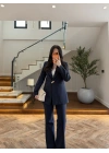 LACİVERT GOLD AKSESUARLI BLAZER CEKET-7796