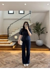 LACİVERT KEMERLİ İSPANYOL PAÇA PANTOLON TAKIM -9214