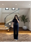 LACİVERT KEMERLİ İSPANYOL PAÇA PANTOLON TAKIM -9214